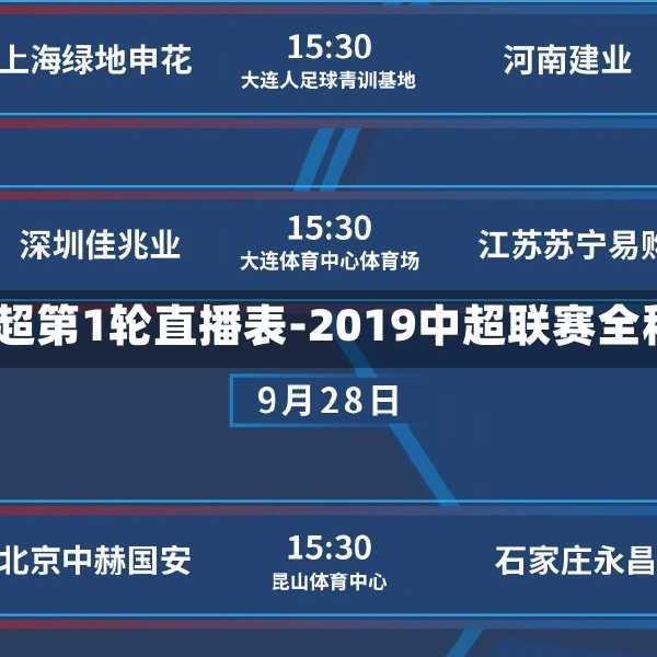 2019中超第1轮直播表-2019中超联赛全程回放